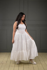 White mul cotton dress (Top)