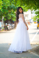 White net anarkali