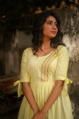 Yellow Mul cotton dress (Top)