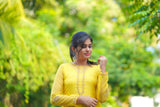 Yellow Embroidery Organza Salwar