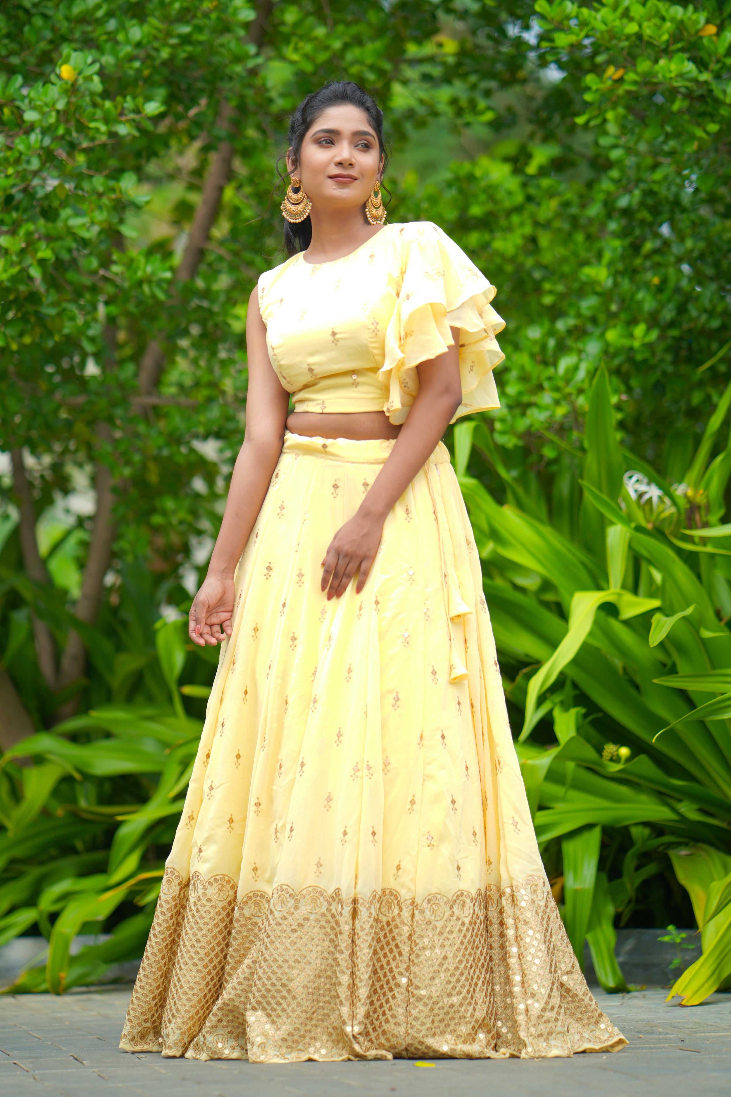 Yellow Georgette Skirt Blouse – YoshnasByEla