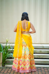 Yellow Georgette lehenga