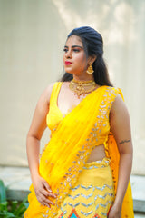 Yellow Georgette lehenga