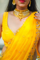 Yellow Georgette lehenga