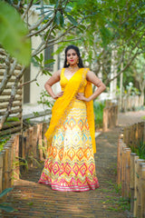 Yellow Georgette lehenga