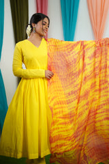 Yellow Mul cotton Salwar suit