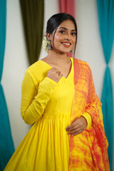 Yellow Mul cotton Salwar suit