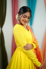 Yellow Mul cotton Salwar suit