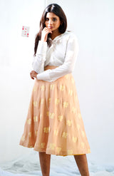 Yellow & Beige dual skirt