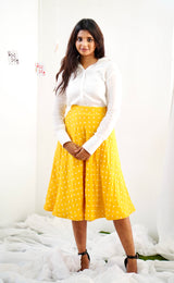 Yellow & Beige dual skirt