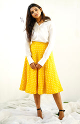 Yellow & Beige dual skirt