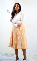 Yellow & Beige dual skirt