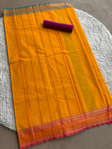 Yellow chettinad cotton saree