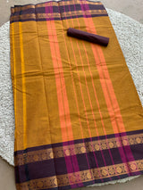 Yellow chettinad cotton saree