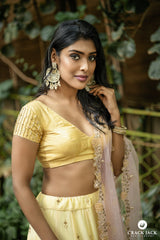 Yellow embroidery lehenga