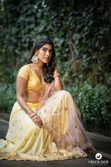 Yellow embroidery lehenga