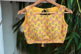 Yellow printed cotton Blouse