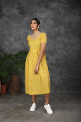 Yellow printed dress (Top)