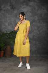 Yellow printed dress (Top)