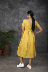 Yellow printed dress (Top)