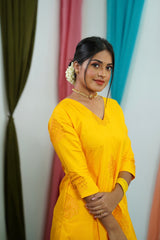 Yellow silk Salwar suit