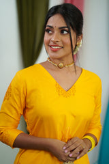 Yellow silk Salwar suit