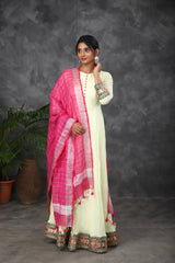 Lemon Yellow Santoon anarkali