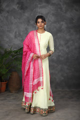 Lemon Yellow Santoon anarkali