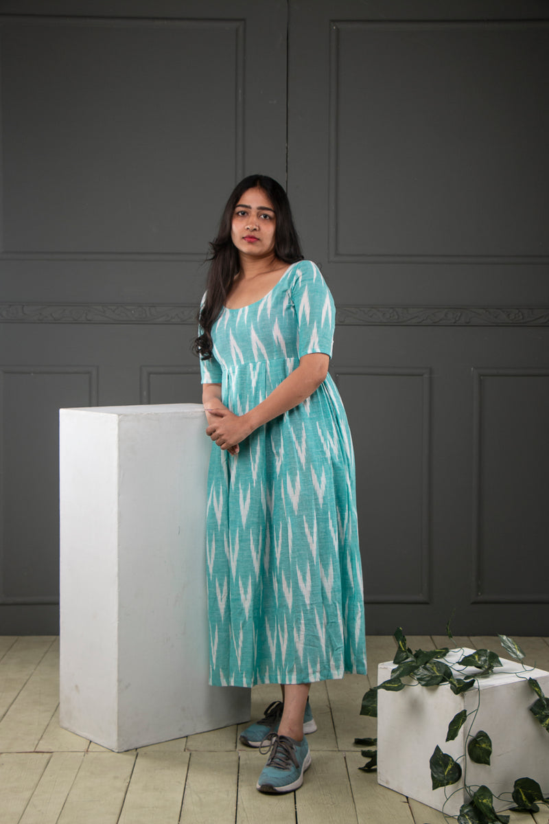 Blue Ikkat cotton dress (Top) – YoshnasByEla