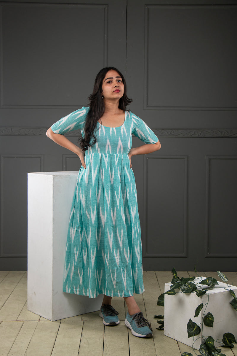 Blue Ikkat cotton dress (Top) – YoshnasByEla