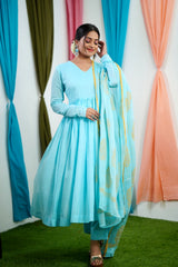 Blue Mul cotton Salwar suit