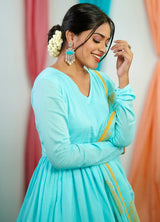 Blue Mul cotton Salwar suit