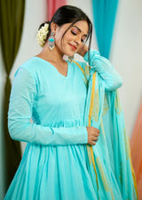 Blue Mul cotton Salwar suit