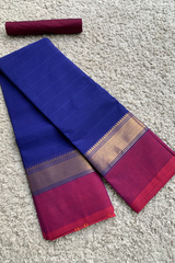 Blue chettinad cotton saree