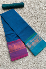 Blue chettinad cotton saree