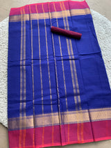 Blue chettinad cotton saree