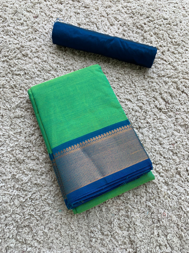 Blue chettinad cotton saree