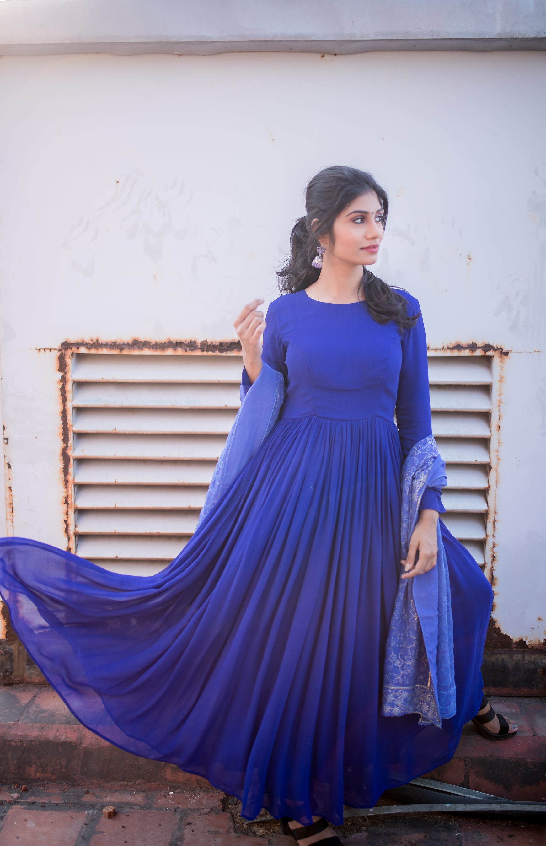 Buy Ethnic Yard Designer Faux Georgette Blue Latest Anarkali Salwar Suit  Online at Low Prices in India - Paytmmall.com
