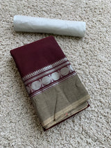 Brown chettinad cotton saree