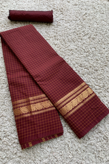 Brown chettinad cotton saree