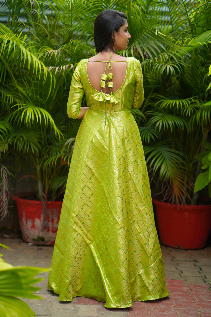 banaras anarkali dress designs Blue Banaras anarkali YoshnasByEla