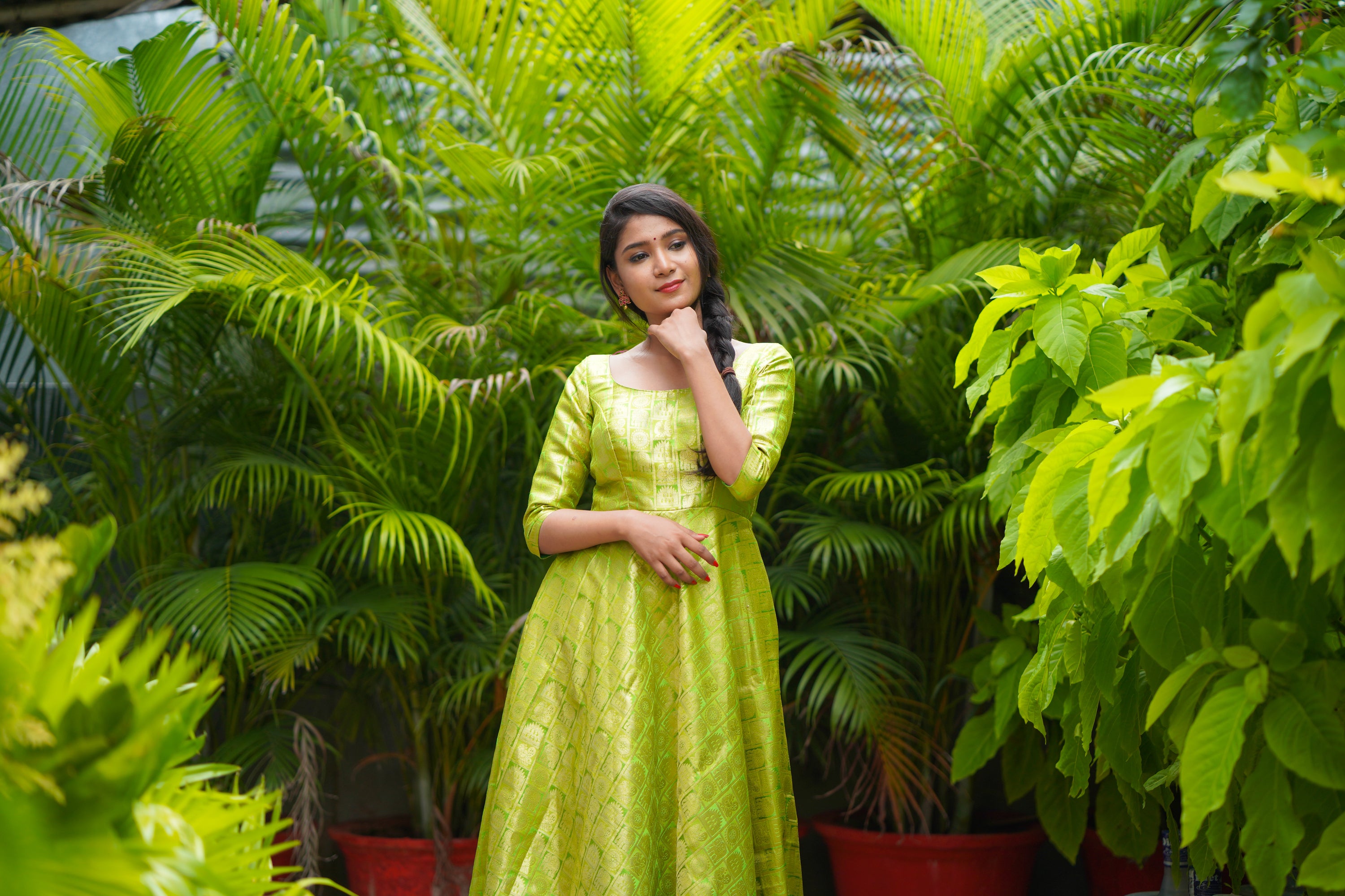 Buy Indian Traditional Wedding Net & Brocket work Anarkali Suit Banaras  Silk DupattaForWomen, Size XL at Amazon.in