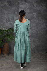 Green Embroidery Mul cotton dress (Top)