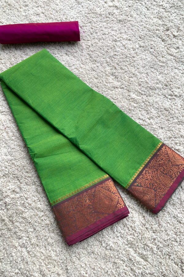 Green chettinad cotton saree