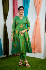 Green silk Salwar suit