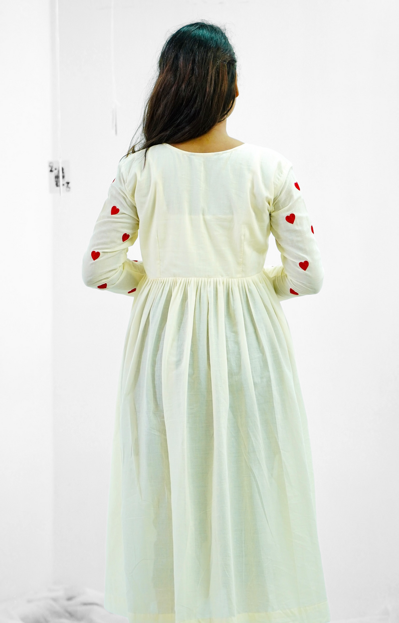 Off white Embroidery Mul cotton dress