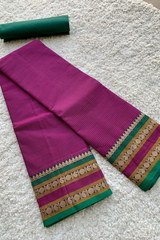 Magenta Chettinad cotton saree