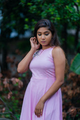 Pink Embroidery Mul cotton dress