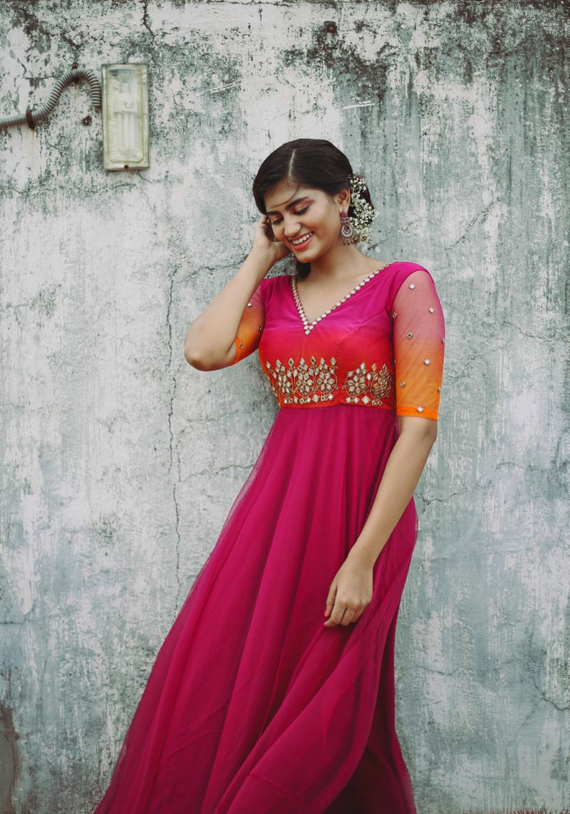 pink and orange combination dress Combination Colourful Dresses PINK AND ORANGE RACER COLOUR BLOCK KNITTED MIDI DRESS