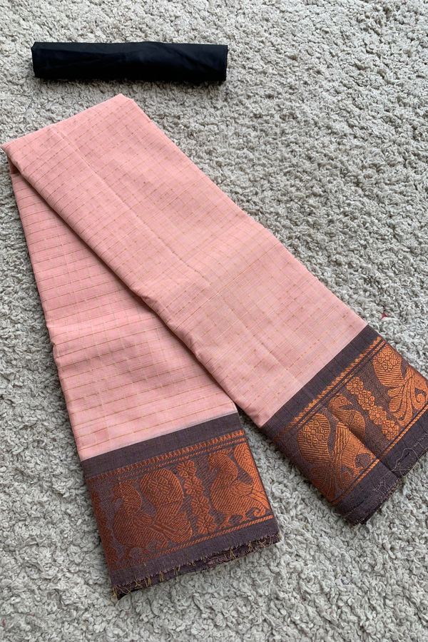 Pink chettinad cotton saree